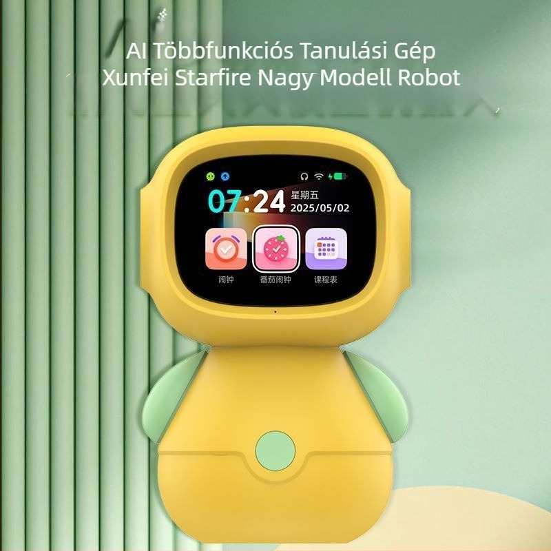AI-alapú oktató interaktív robot hangalapú párbeszéddel — tanulás történeteken és mondókákon, LCD-kijelző, beszédfelismerés, zenelejátszás, érzelmi interakció, akkumulátoros működéssel 7–14 éveseknek.