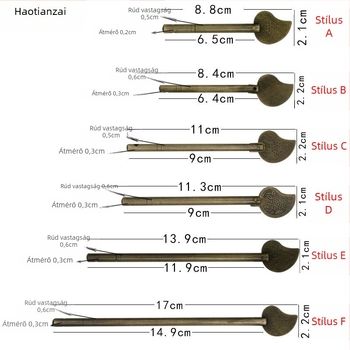 Sárgarézből készült ajtócsap antik stílusban – Modell HTH-032, Haotianzhai márka