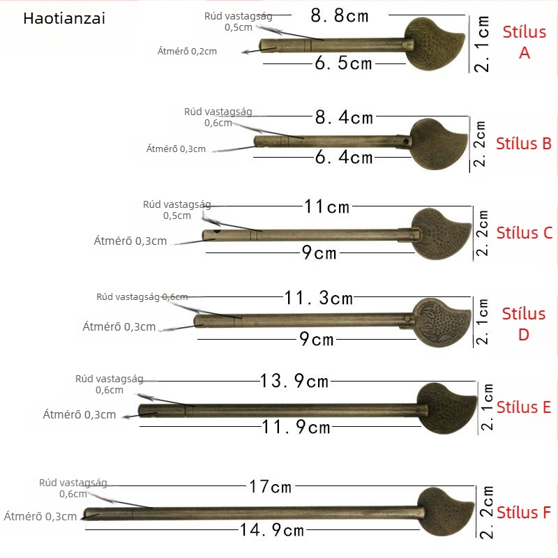 Sárgarézből készült ajtócsap antik stílusban – Modell HTH-032, Haotianzhai márka