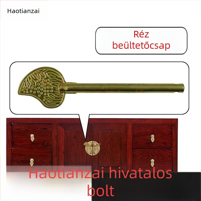 Sárgarézből készült ajtócsap antik stílusban – Modell HTH-032, Haotianzhai márka