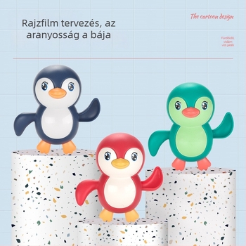 Pingvin alakú fürdőjáték felhívó mechanizmussal (Anyag: műanyag; Mechanizmus: felhúzható; Korosztály: 0–3 év)