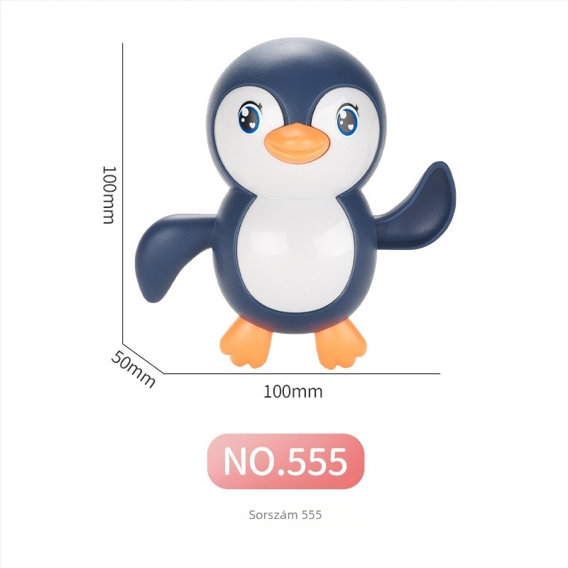 Pingvin alakú fürdőjáték felhívó mechanizmussal (Anyag: műanyag; Mechanizmus: felhúzható; Korosztály: 0–3 év)