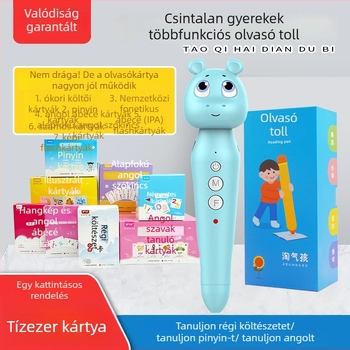 Naughty Boy pontolvasó toll gyerekeknek – korai oktatási olvasóeszköz, 4–8 GB memória, felvétel, újratölthető, letöltés, zene