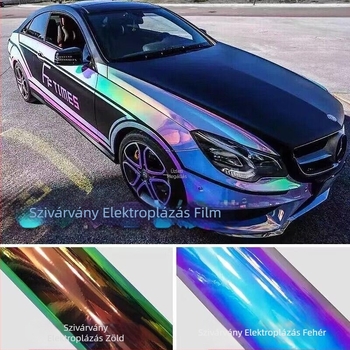 Ichiyu autó színváltó fólia – szivárvány minta, PVC anyag, ragasztóval történő telepítés, testreszabott feldolgozás, a jármű teljes külső felületére