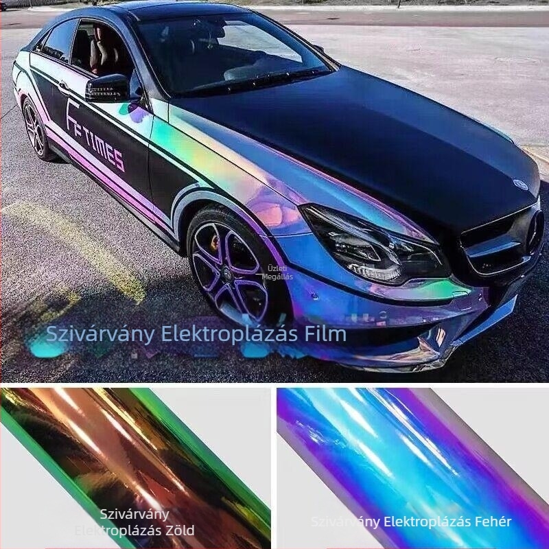 Ichiyu autó színváltó fólia – szivárvány minta, PVC anyag, ragasztóval történő telepítés, testreszabott feldolgozás, a jármű teljes külső felületére