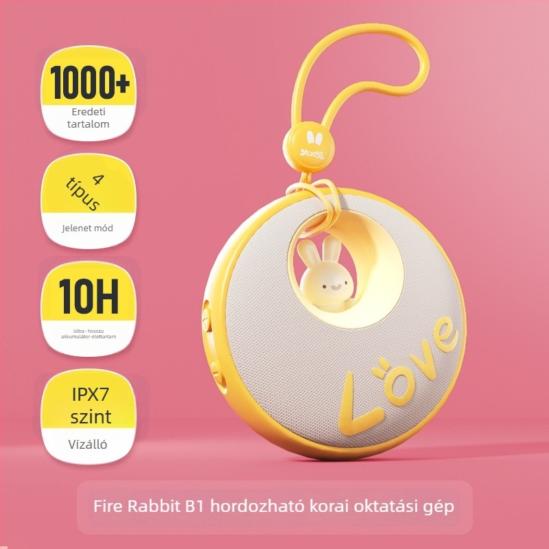 Fire Bunny B1 Korai Oktatási Történet Mesélő – Elektronikus, Újratölthető Zenei Lejátszó, Műanyag Test, 0–3 éveseknek