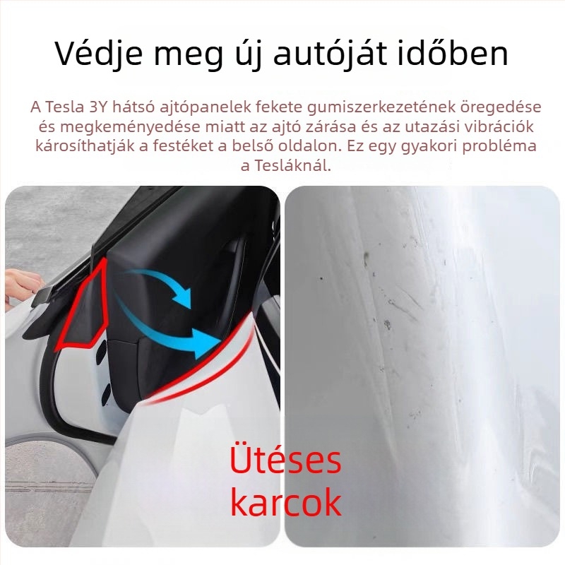 TPU belső hátsó ajtók védőfóliája Tesla Model Y és Model 3 számára, láthatatlan fólia, 2 éves garancia