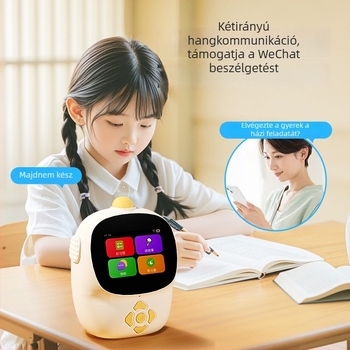 AI-dialógussal működő tanuló gép, Bluetooth, Wi‑Fi és USB töltés – ABS ház, 4–6 éveseknek