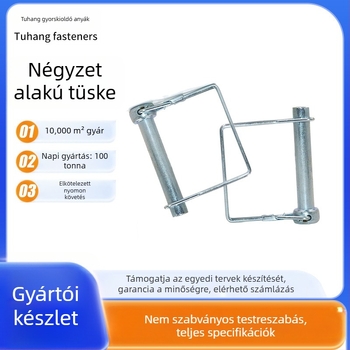 Road Trip D-formájú rugós zárfogantyú kereszttestű csavarokkal, gyűrű-kocka fej, körkörös fej kereszttel, fényes galvanizált felület