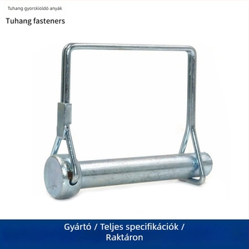 Road Trip D-formájú rugós zárfogantyú kereszttestű csavarokkal, gyűrű-kocka fej, körkörös fej kereszttel, fényes galvanizált felület