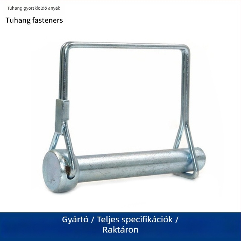 Road Trip D-formájú rugós zárfogantyú kereszttestű csavarokkal, gyűrű-kocka fej, körkörös fej kereszttel, fényes galvanizált felület