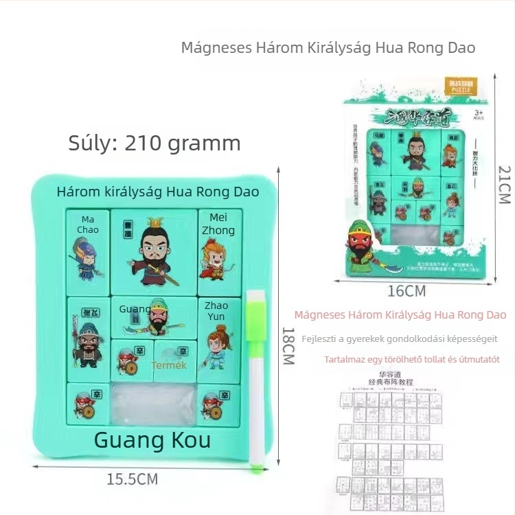 Kongming/Luban Lock mágneses csúszó puzzle gyerekeknek, 7–14 évesek, műanyag, nyitási funkció, DIY/logó testreszabás