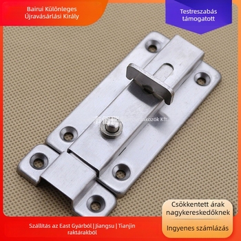 Rozsdamentes acél ajtózár automatikus rugóval; belső ajtókhoz (szoba és vécé) (anyag: rozsdamentes acél; mechanizmus: automata rugó; funkció: biztonság; alkalmazás: belső ajtók)