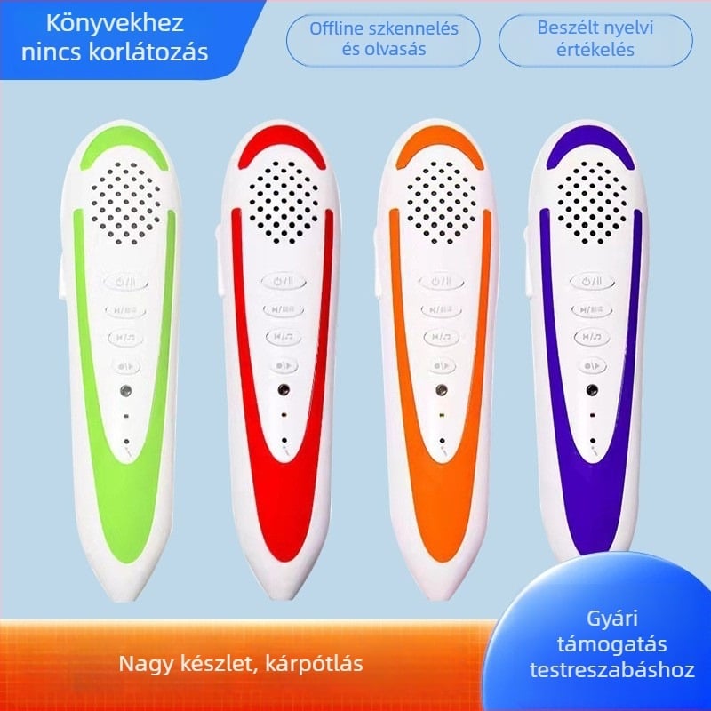 Olvasó toll tankönyvekhez MP3 lejátszással, 8GB memória, ABS tokozás, Li-Po akkumulátor, 7-14 éveseknek