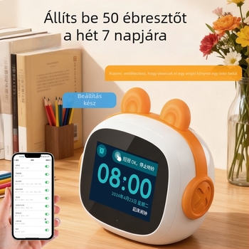 Huohuo Rabbit AI Okos ébresztő Time Buddy robot általános iskolásoknak, fiúknak és lányoknak, angol nyelvtanuló robot