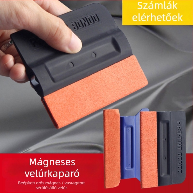 Baiyahu Autóbevonó fóliákhoz – Műbőr utánzatú szarvasbőr Scraper, Négyzetes mágneses scraper a színváltoztató fóliához, Nem okoz kárt a filmen