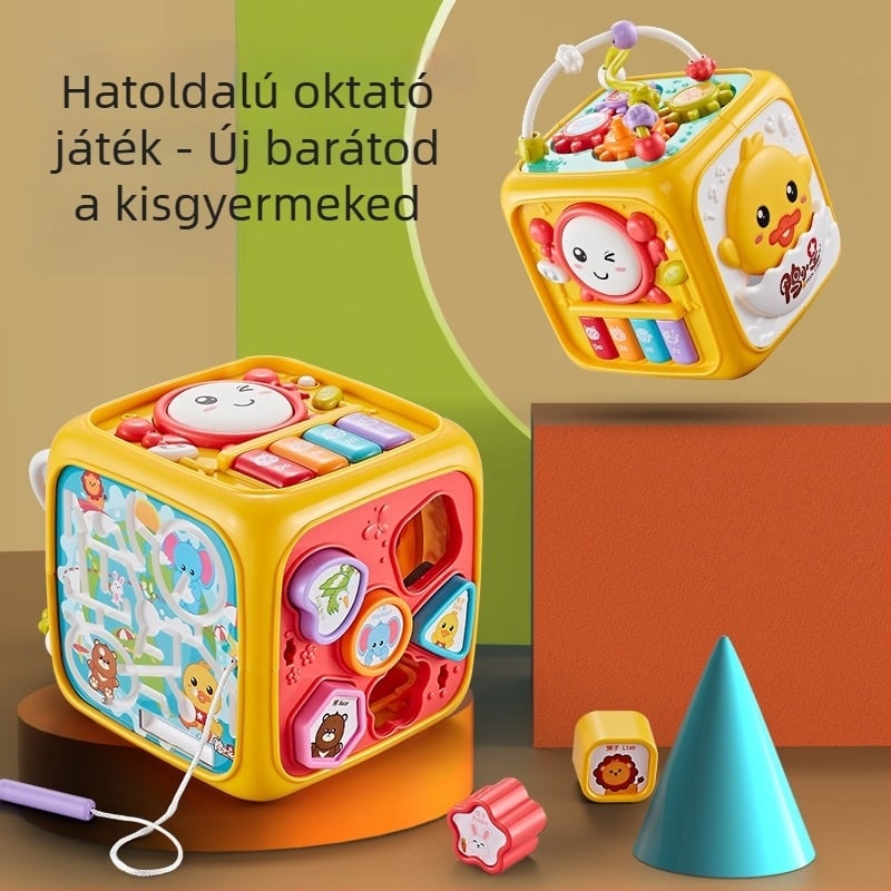 Yanuo Zhicubic Multifunkcionális hexagon alakú dobhár — zene, érintésre reagálás, szülő-gyermek interakció, műanyag, elemmel működik, 0–3 éveseknek