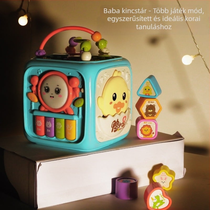 Yanuo Zhicubic Multifunkcionális hexagon alakú dobhár — zene, érintésre reagálás, szülő-gyermek interakció, műanyag, elemmel működik, 0–3 éveseknek