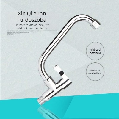 Beépített konyhai csap, réz test, kerámi disk szelepe, DN15 bemenet/kimenet, hideg víz keverő, elektroplatált felület