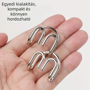 Intelligens kinyitás: 24 darabos fém puzzle készlet, kilenc gyűrű, egyedi csomagolású dobozban, 7-14 éveseknek