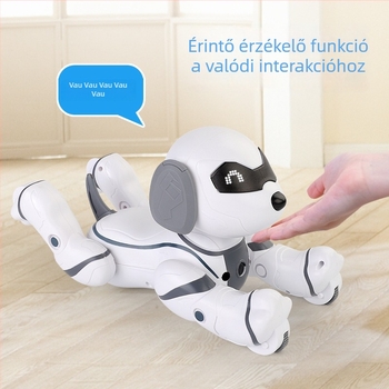 Távvezérléses robotkutya érintésérzékelővel, tánc, ABS anyag, újratölthető lítiumakkumulátor, 4-6 éveseknek