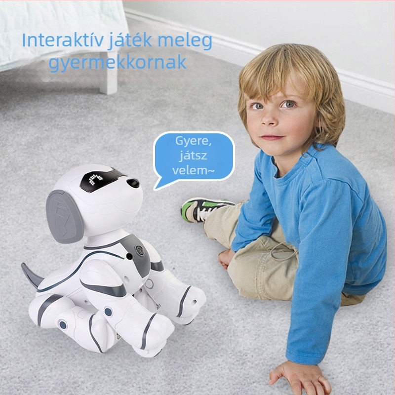 Távvezérléses robotkutya érintésérzékelővel, tánc, ABS anyag, újratölthető lítiumakkumulátor, 4-6 éveseknek