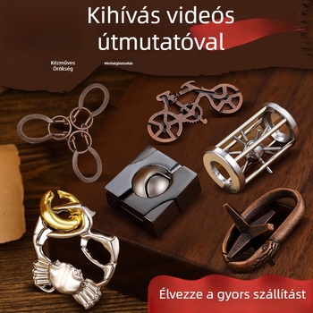 Luban Lock rejtvénykészlet – ötvözet Kongming zár a kognitív készségek fejlesztéséhez (14+)