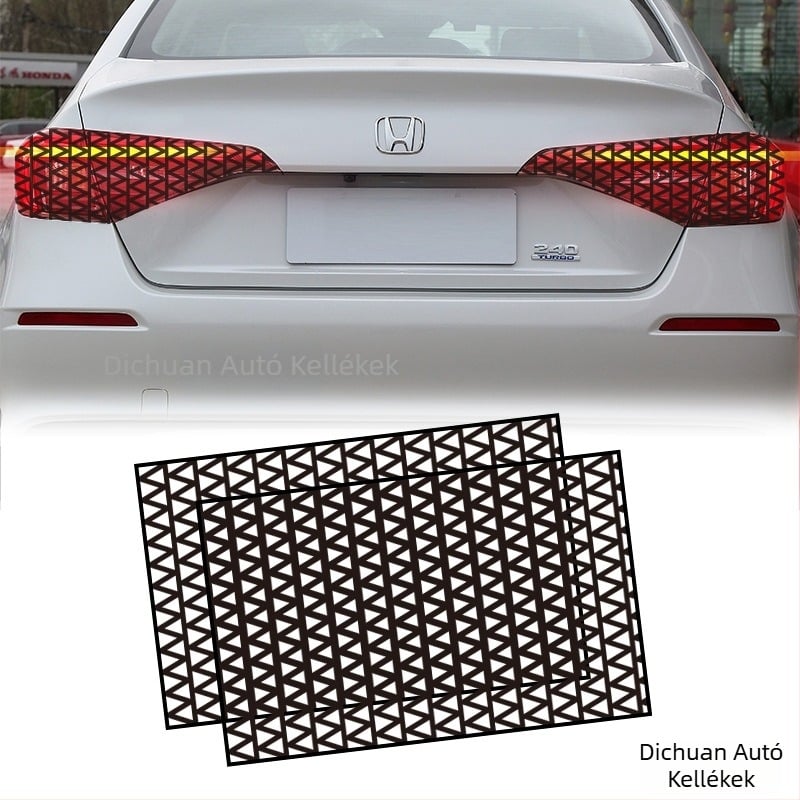 Autó hátsó lámpa matricája – hexagonális méhsejt mintával, ragasztó típusú testmatrica Kats