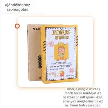 Fém öt láncos Luban zár puzzle — agyfejlesztő oktató játék, 7–14 éveseknek