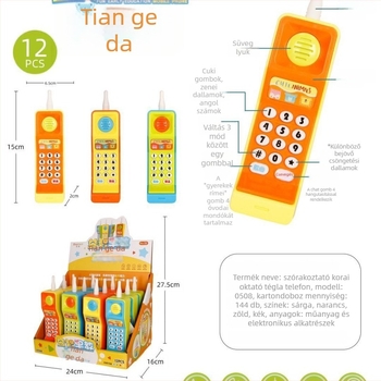 Baba játék oktató telefon zenével és hangokkal, műanyag test, elem, méretei 15×2×6.5 cm