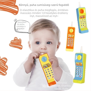 Baba játék oktató telefon zenével és hangokkal, műanyag test, elem, méretei 15×2×6.5 cm