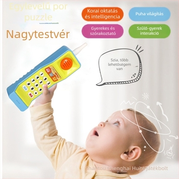 Baba játék oktató telefon zenével és hangokkal, műanyag test, elem, méretei 15×2×6.5 cm