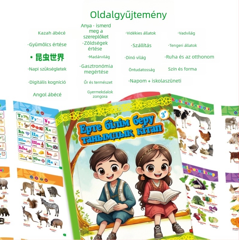 Korai oktatási történetgép — Szülő-gyerek játékok, zene és érzelmi interakció; Bevonatolt papír; memória nélküli; Li-ion akkumulátoros