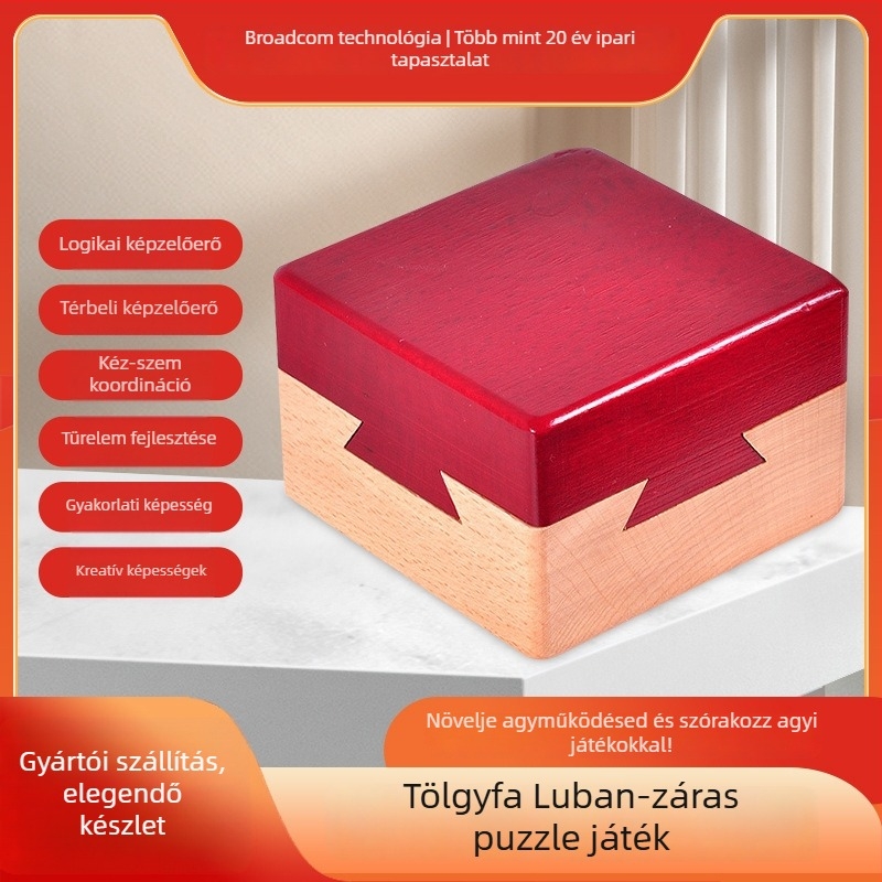 Fából készült Kongming/Luban Lock kirakós doboz – Broadcom márka; Anyag: Fa; Funkció: Kirakós; Kategória: Kongming Lock/Luban Lock; Testreszabás: Igen