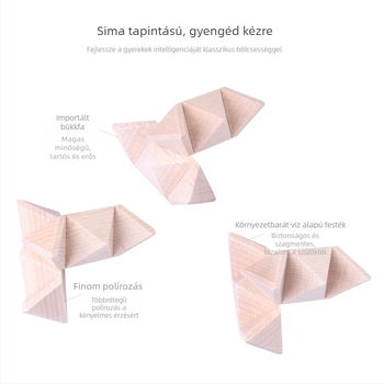 Fából készült Kongming/Luban Lock 9-darabos készlet — oktató rejtvényes kinyitási feladat 7–14 éveseknek