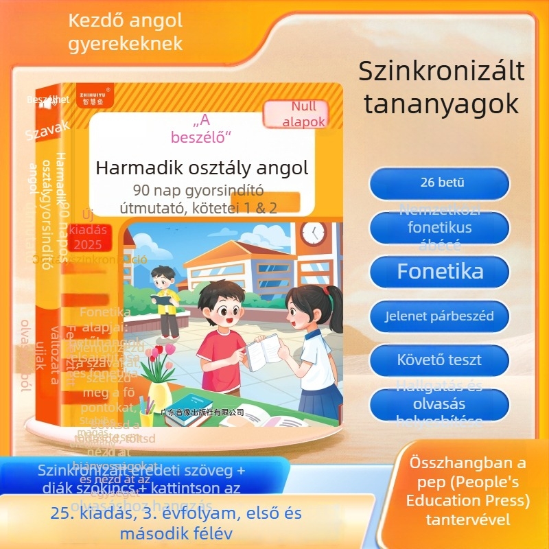Olvasó toll szinkronizált osztálytermi audióval – harmadik osztály számára; hallgatás, beszélgetés, olvasás; memória <2GB; lítium akkumulátor; 7–14 éveseknek