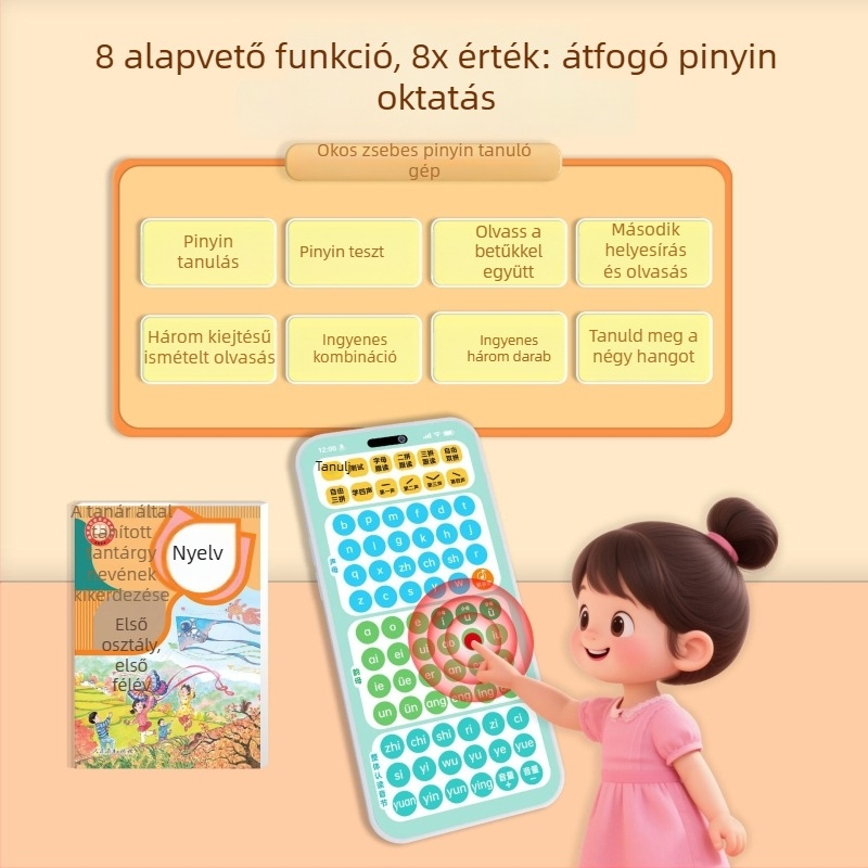 Okos zseb Pinyin tanuló- és gyakorló eszköz óvodások és korai első osztályosok számára — fonetika gyakorló tabletta