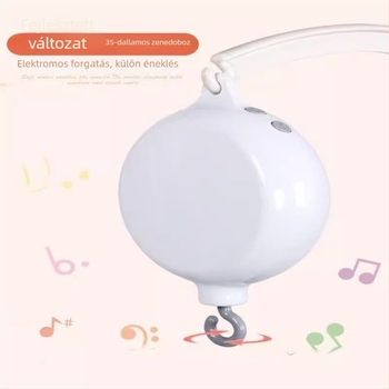 Forgó zenélő doboz babáknak Montessori tartóval, fémből; ideális születésnapi ajándék osztálytárs számára karácsonyra