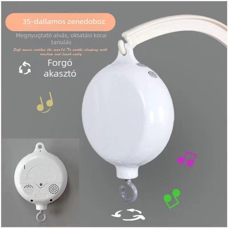 Forgó zenélő doboz babáknak Montessori tartóval, fémből; ideális születésnapi ajándék osztálytárs számára karácsonyra