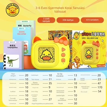 Kétnyelvű kártyás korai oktatási gép gyerekeknek Bluetooth, felvétel, szülő-gyerek játékok, USB töltés, ABS műanyag, 4–6 éveseknek