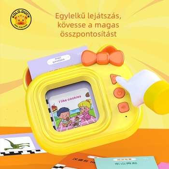 Kétnyelvű kártyás korai oktatási gép gyerekeknek Bluetooth, felvétel, szülő-gyerek játékok, USB töltés, ABS műanyag, 4–6 éveseknek