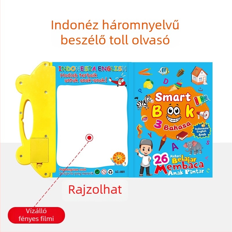 Yisen interaktív olvasó toll gyerekeknek 4–6 éveseknek – zene/hang, szülő-gyermek játékok és érzelmi interakció; műanyag, elemmel működik