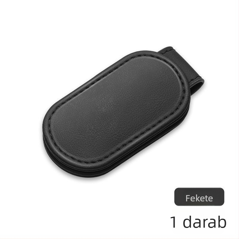 Autó belső biztonsági öv tartó Nappa bőrből, mágneses csipesz-stílusú korlátozóval és logónyomtatással