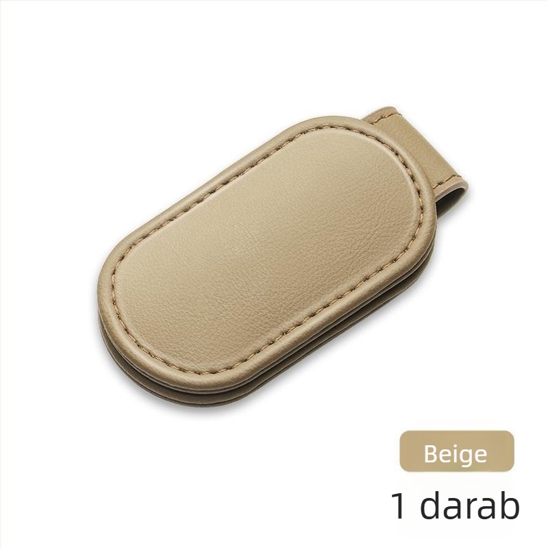 Autó belső biztonsági öv tartó Nappa bőrből, mágneses csipesz-stílusú korlátozóval és logónyomtatással