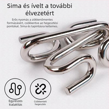 Kongming Lock/Luban Lock logikai puzzle készlet, vasból készült, ZLJK24, hálós zacskóban csomagolva, 7–14 éveseknek.