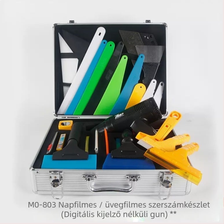 7MO Autófólia készlet hőlégfúvóval, kaparóval és PPF telepítő készlettel