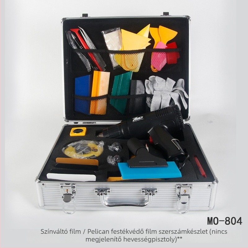 7MO Autófólia készlet hőlégfúvóval, kaparóval és PPF telepítő készlettel
