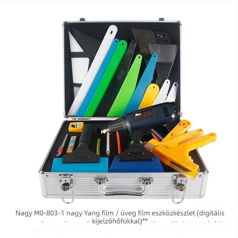 7MO Autófólia készlet hőlégfúvóval, kaparóval és PPF telepítő készlettel