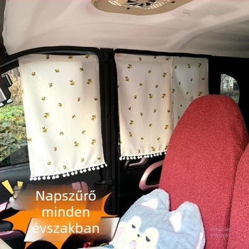 Napvédő függöny gyerekeknek és autóhoz — nem szőtt anyag, fényvisszaverő, lamellás kivitel