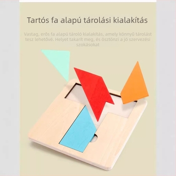 Fából készült Luban Kongming Lock síkpuzzle – nagy T-alakú kirakó, oktató játék gyerekeknek, DIY kompatibilis, bliszter csomagolás, Green Girl márka, 7–14 éveseknek